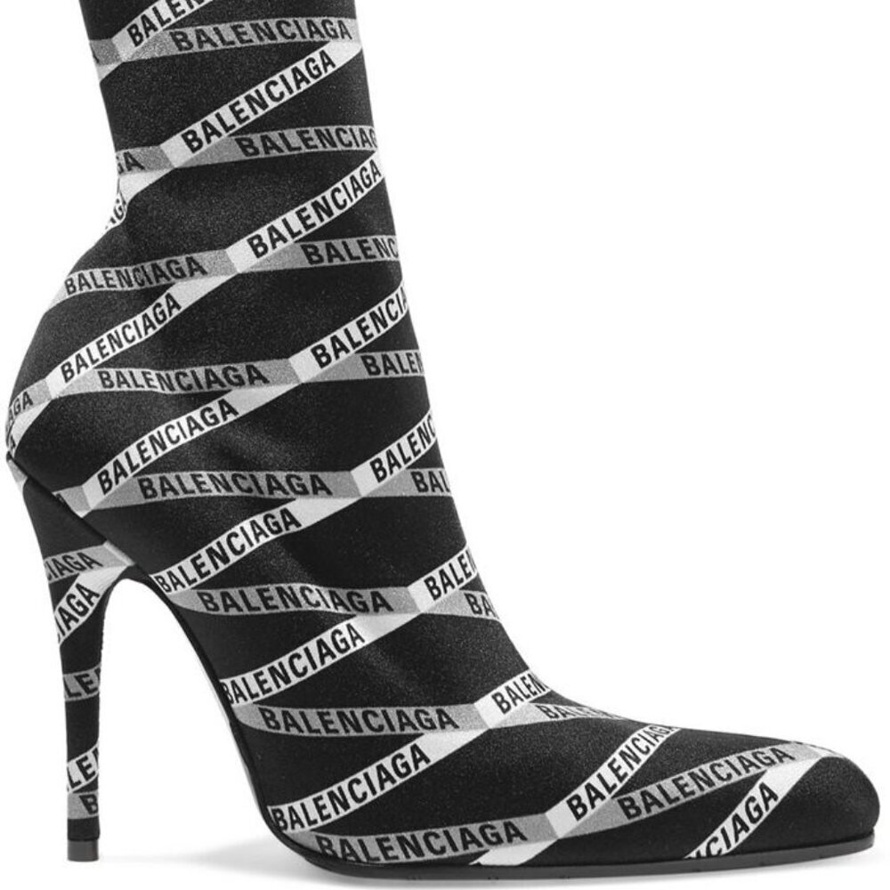 BALENCIAGA Black Monogram Pointy Toe Sock Bootie, 9.5, NWT - Picture 3 of 16